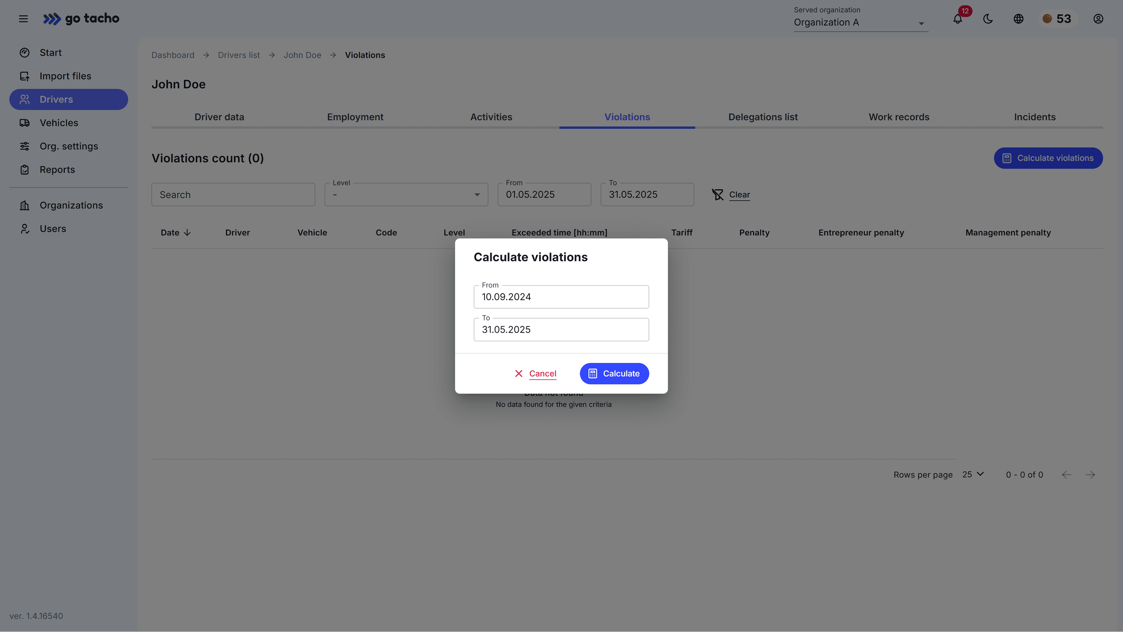 ViolationsScreenshot
