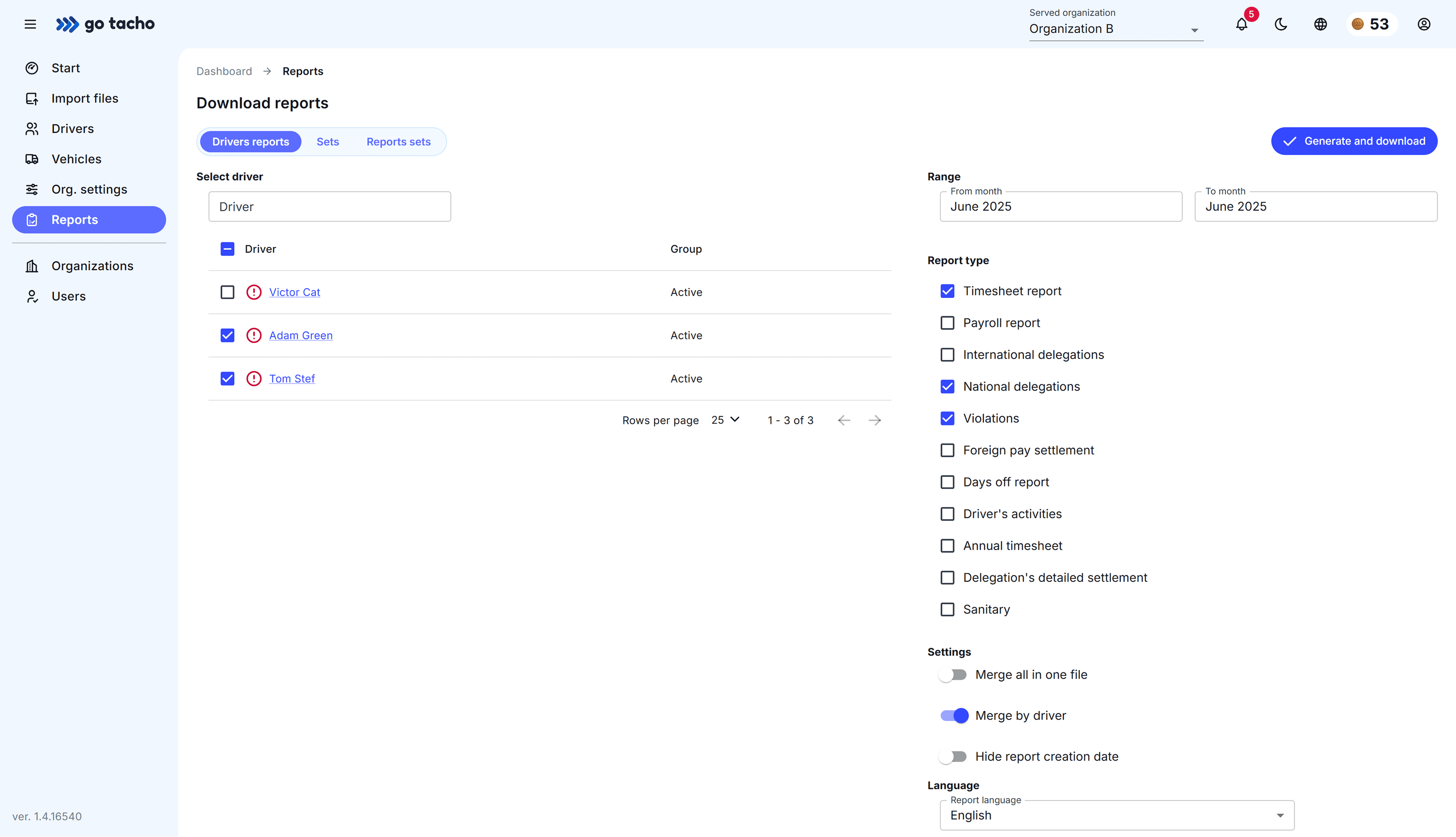 ReportsActivityScreenshot